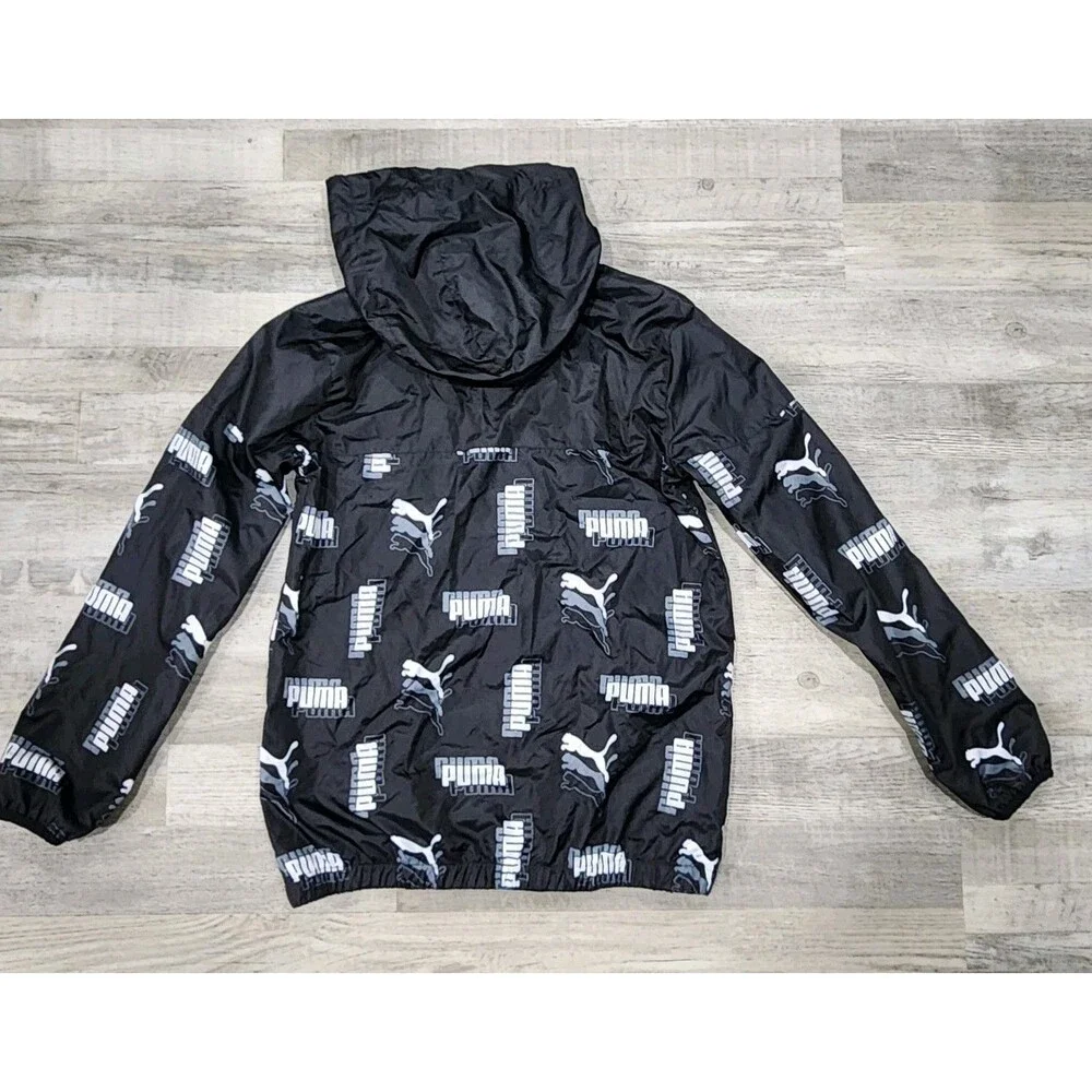 Puma Youth Rain Jacket Black & White Boy Sizes L(14-16)